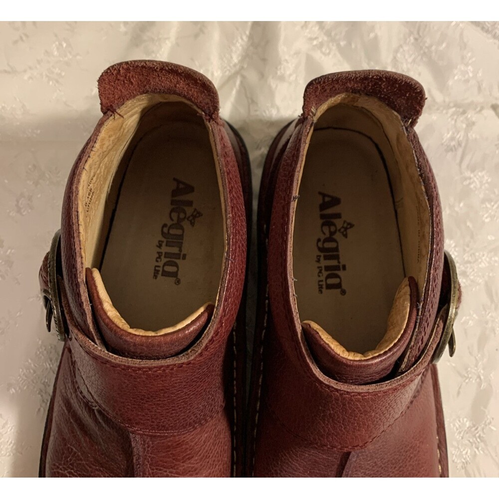 Alegria PG Lite Ankle Boot Womans 8.5 37 Maroon Leather - Picture 11 of 14